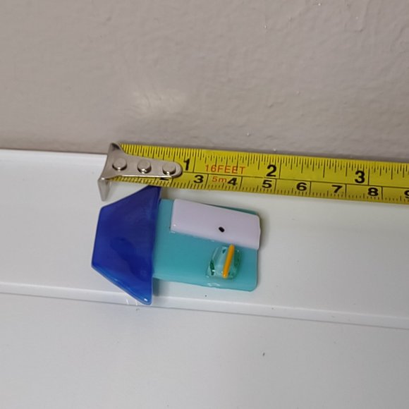 Blue And White Lizano's Glass Haus Brooch - Picture 7 of 8